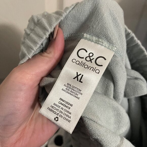 C&C California Womens NWT Green Puritan Grey Paloma French Terry Shorts XL - Picture 9 of 11